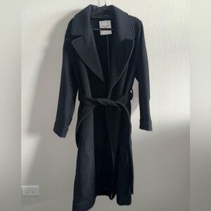 Abercrombie & Fitch Black Women's
Double-Cloth Belted Wool Blend